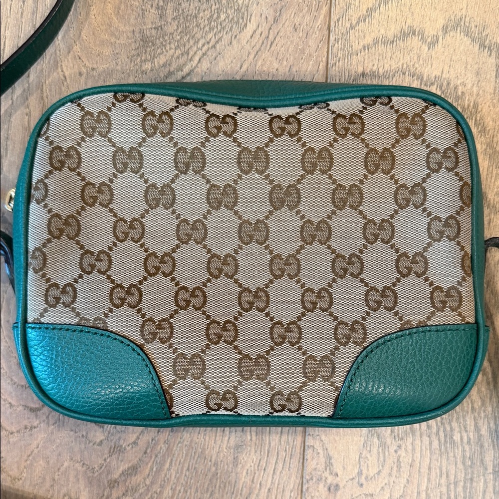 GUCCI Bree Disco Crossbody Bag GG Canvas with Leather Mini
